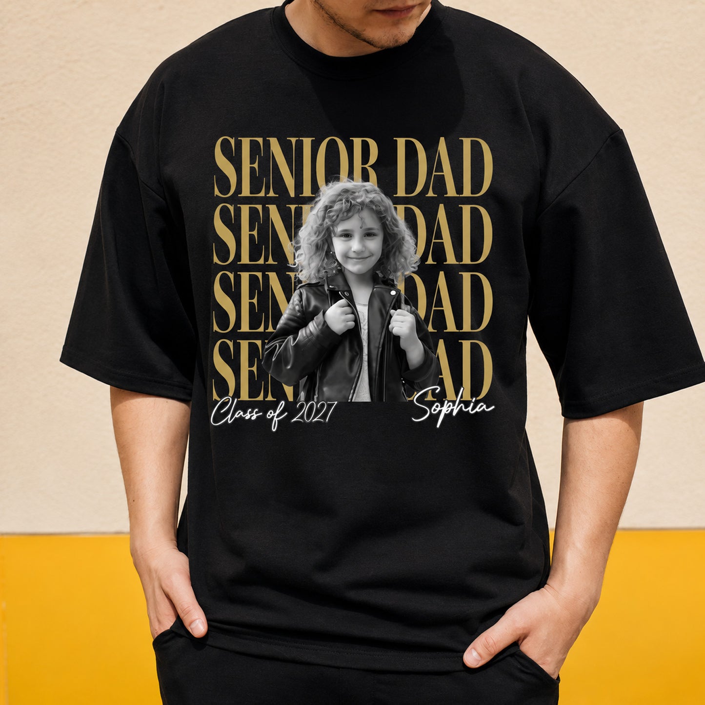 Personalized Senior Dad Shirt, Custom Photo Class of 2027 Graduation Shirt, Proud Parent Graduation Gift 685654 WFD