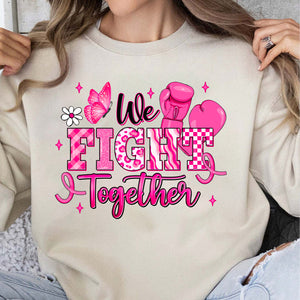October We Wear Pink Shirt, Breast Cancer Awareness Boxing Gloves T-Shirt, We Fight Together Tee, Pink Out 683314-6