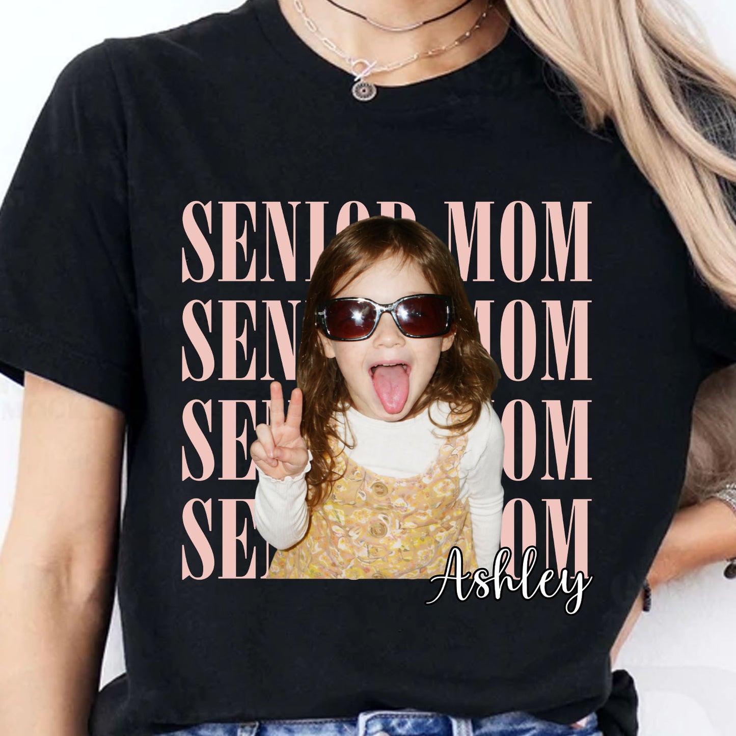 Custom Photo Senior Mom Shirt, Personalized Class of 2027 Graduation Tee, Proud Mom Gift, Senior Mom Shirt 685602