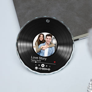 Custom Song Photo Glass Ornament | Couple Song Ornament | Photo Upload Christmas Ornament 683482