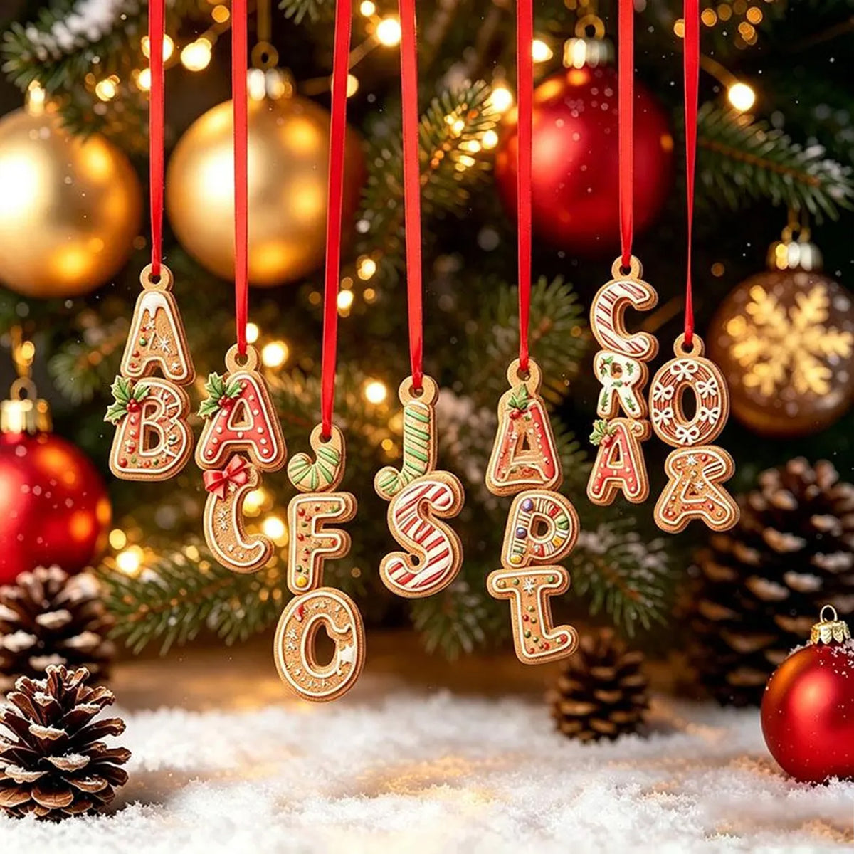 Personalized Gingerbread Name Wooden Ornament, Custom Kids Name Christmas Ornament 686165 WFD