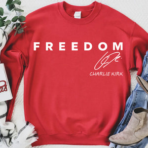 Red Freedom Shirt | Charlie Kirk Red Shirt | We Wear Red Charlie Kirk Birthday October 14 Sweatshirt 683069