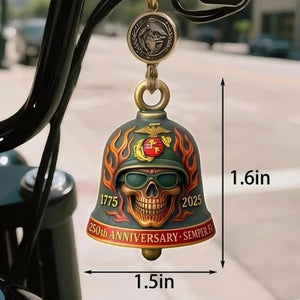 250 Years Anniversary Motorcycle Bell, Handmade Guardian Bell for Luck, Biker Keychain for Men 683720