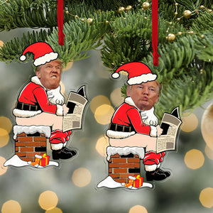 Funny Cartoon Trump Santa Acrylic Ornament | President Donald Trump Christmas Ornament 683567 - GOP