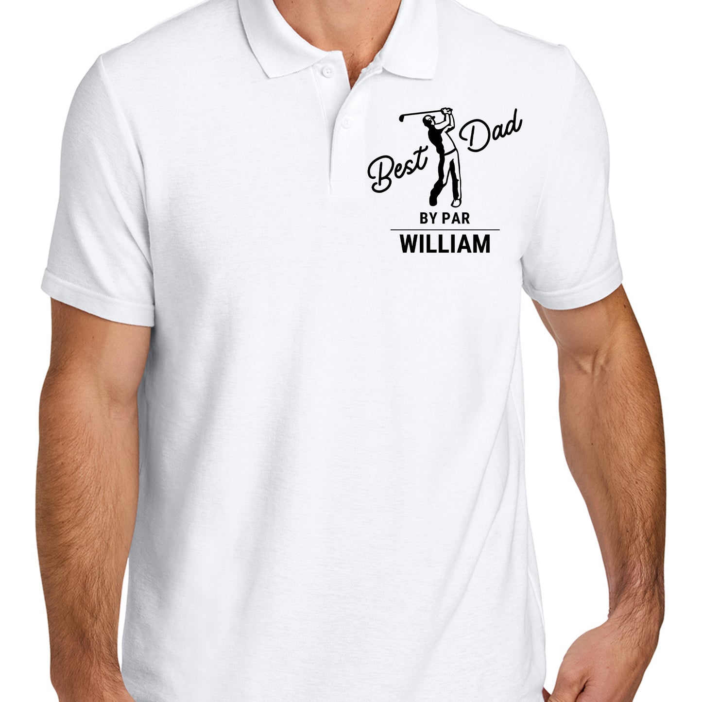 Personalized Best Dad by Par Shirt, Dad Golf Shirt, Custom Name Golf Polo Shirt, Gift for Golf Lovers 683989