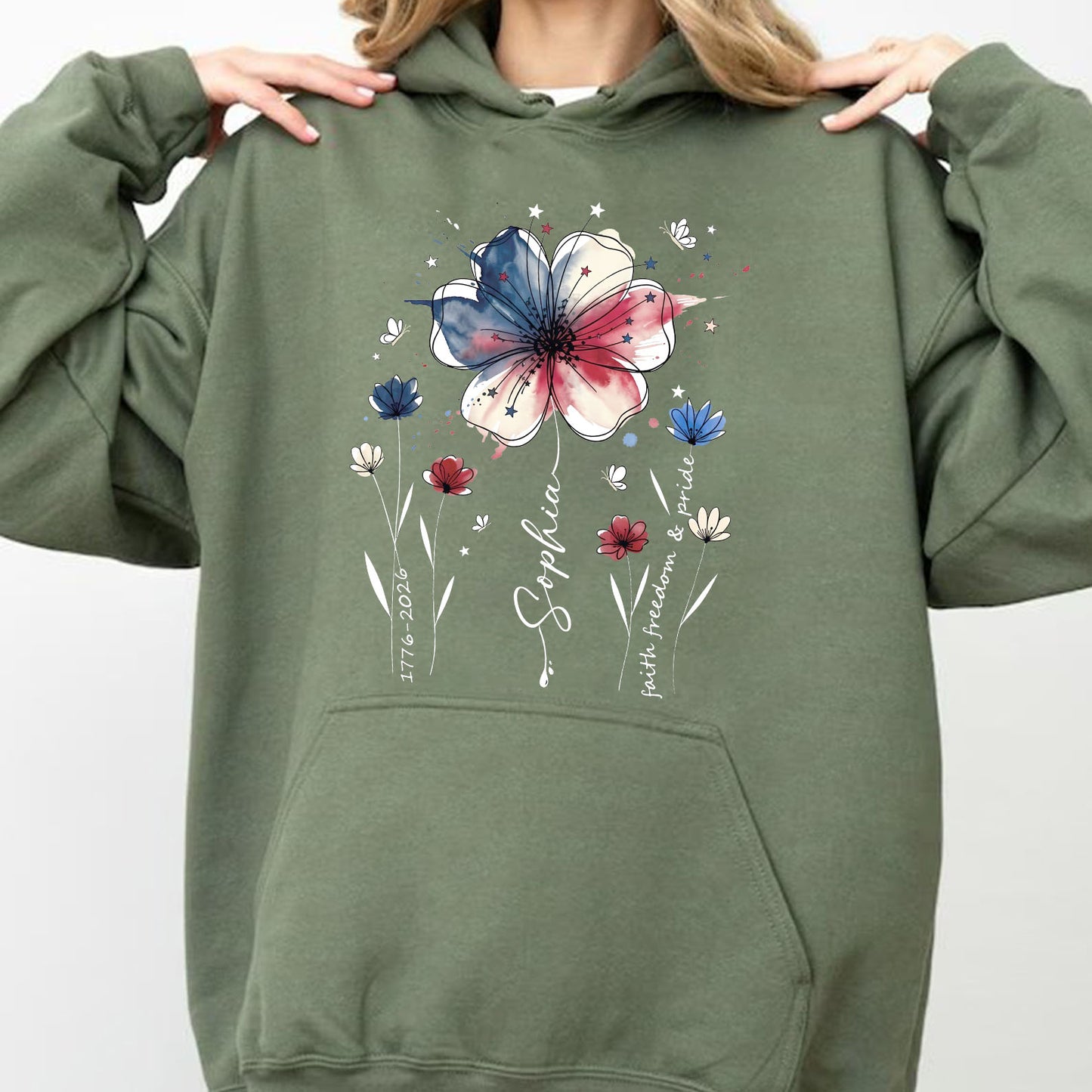 USA 250 Years Anniversary Floral Shirt, 1776–2026 Patriotic Wildflower T-Shirt, Freedom 4th of July Dark Tee 684940