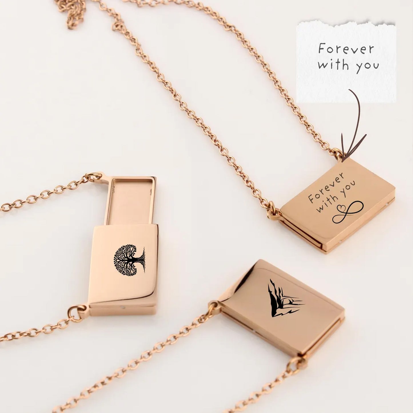 Personalized Photo Locket Necklace, Custom Heart Picture Pendant, Gold Photo Necklace Gift for Mom Her 685538 WFD