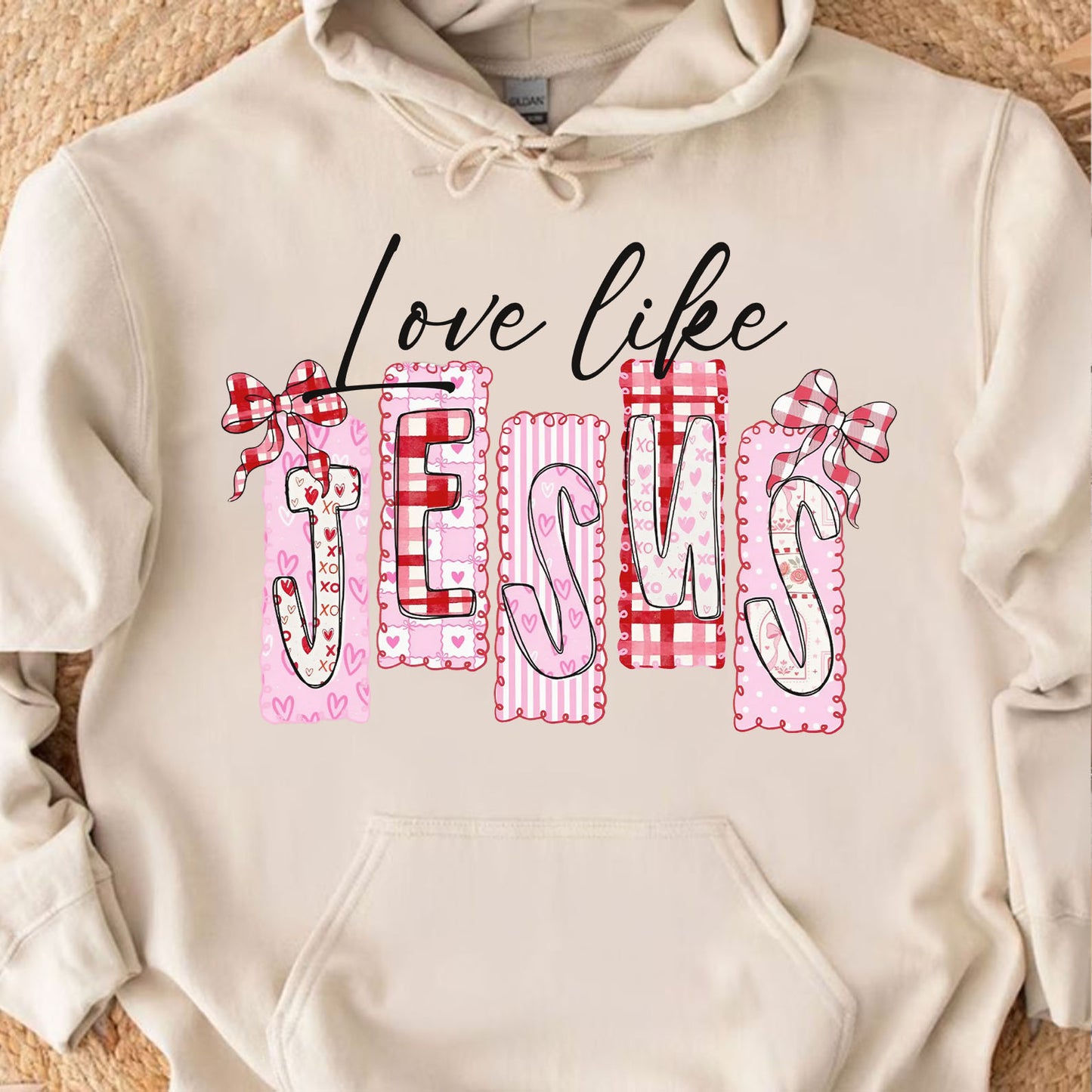 Love Like Jesus Sweatshirt, Valentine Christian Shirt, Pink Jesus Shirt, Christian Valentine Tee 683975