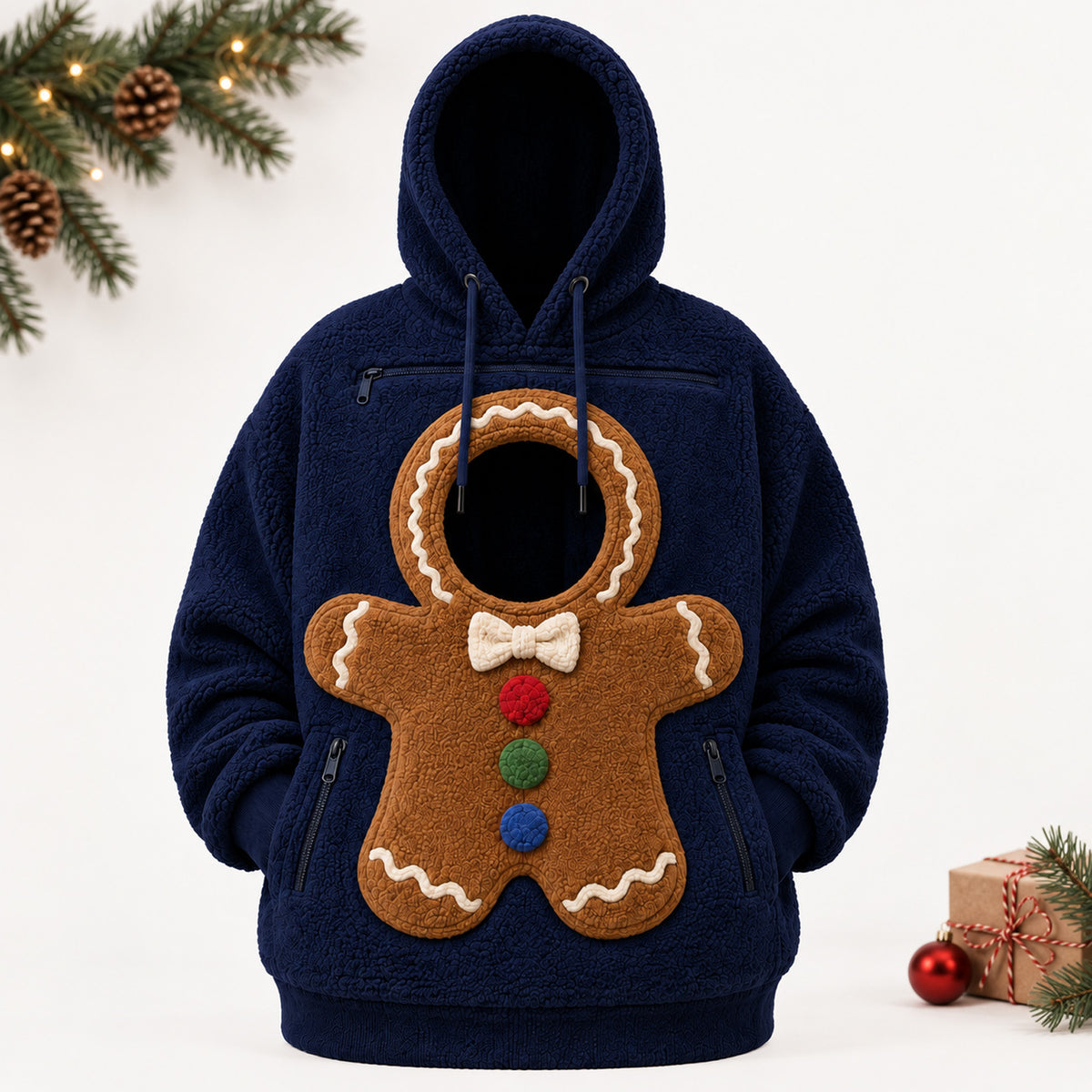 Christmas Pet Carrier Hoodie, Dog Cat Pouch Hoodie, Snowman Gingerbread Pet Lover Gift for Dog Mom Dad 686271 WFD