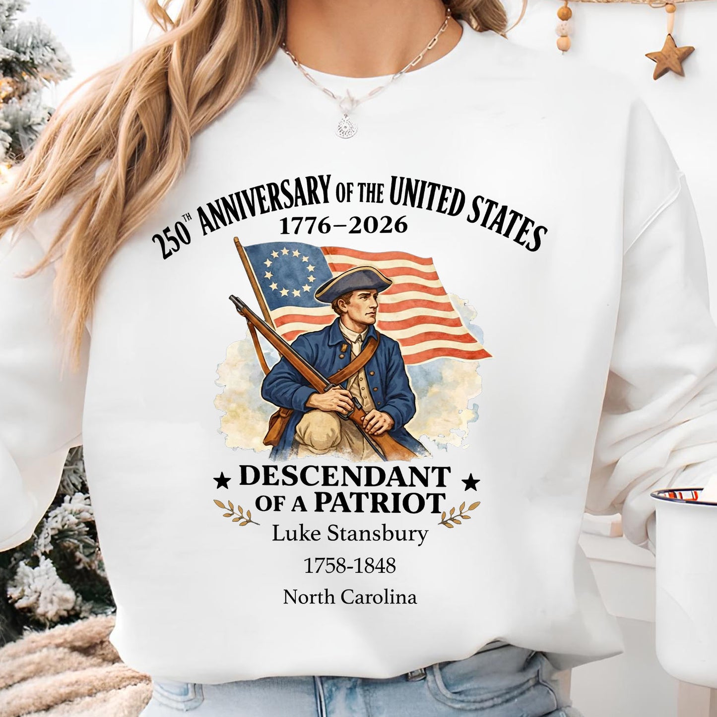 Personalized 250 Years of America Shirt, Custom Name Descendant of a Patriot, Patriotic 1776–2026 Tee 684373