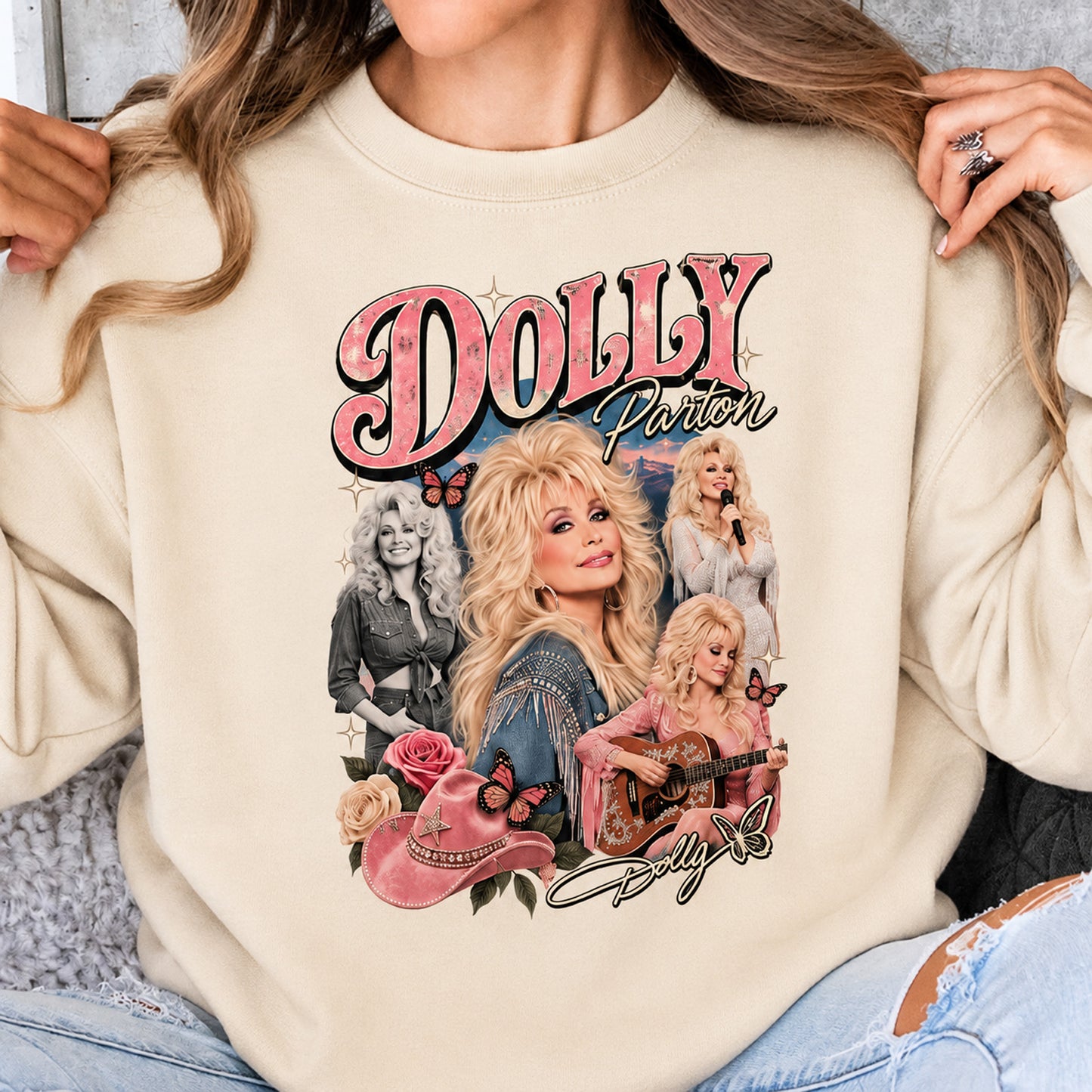 Dolly Parton Collage Shirt, Vintage Country Music Graphic Tee, Retro Western Cowgirl Concert T-Shirt 686075 WFD