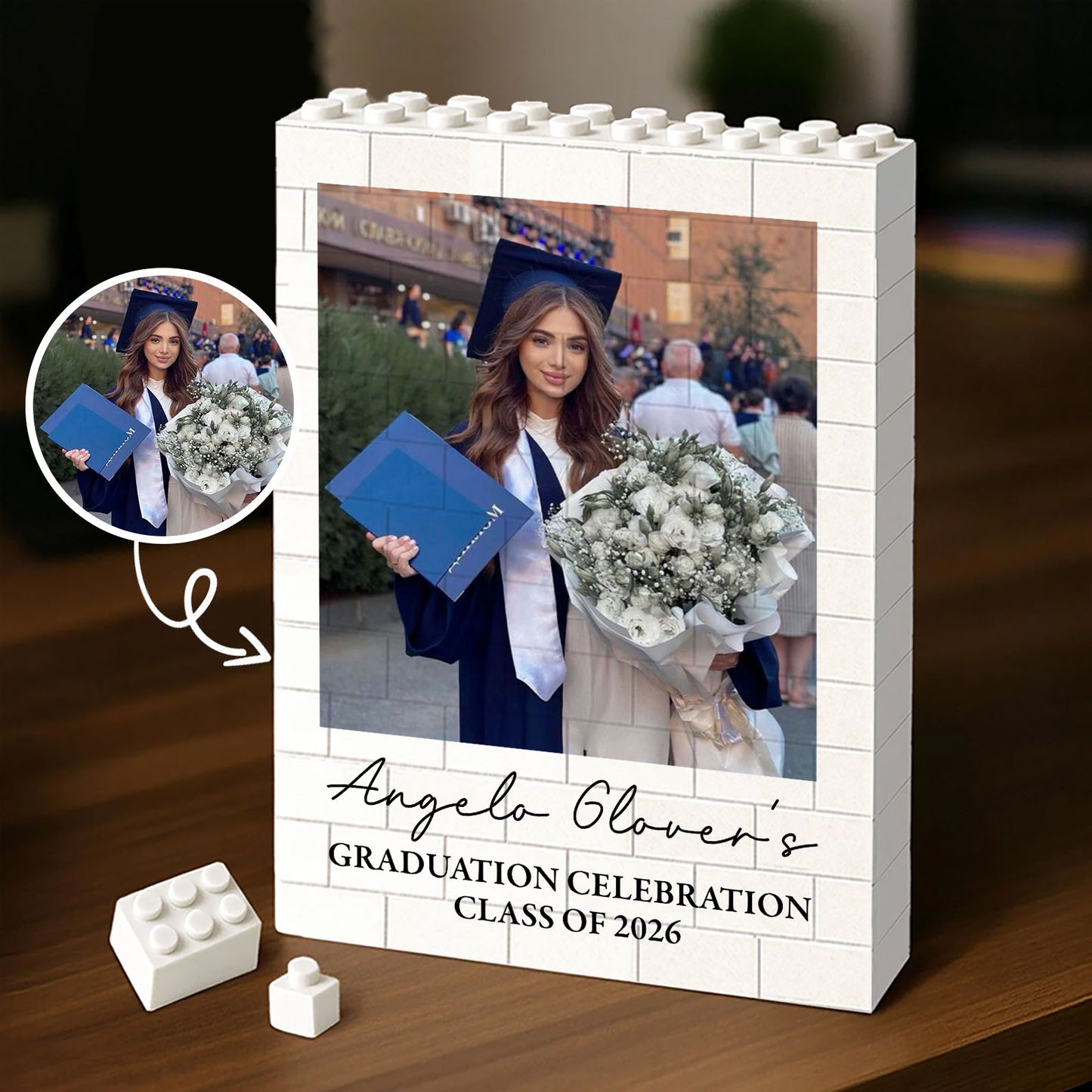 Graduation Keepsake Class of 2026 Building Brick Block | Custom Photo Building Brick Gift 684579