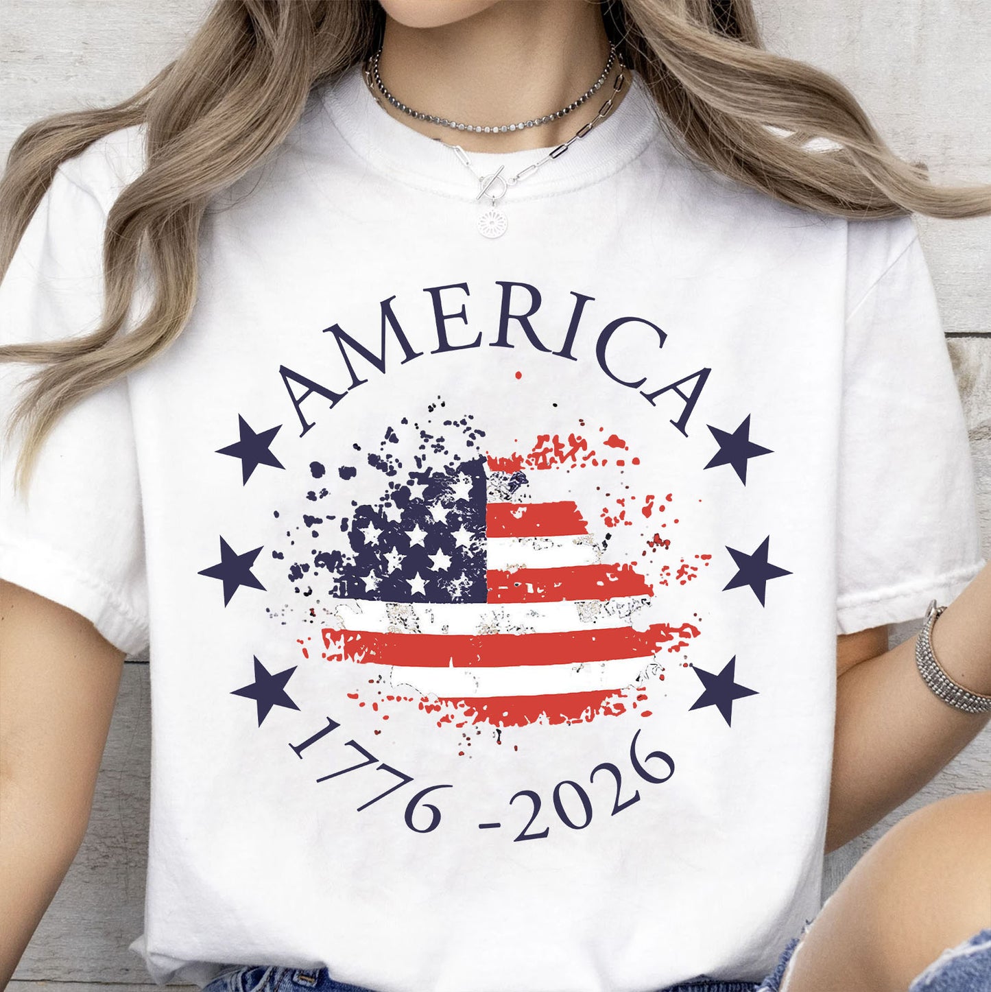 USA 250 Years 1776-2026 Bright Shirt | Patriotic US Flag 4th Of July T-Shirt | Independence Day Tee 684398