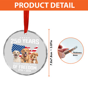 Custom Your Pet Photo Glass Ornament | 250 Years Of Freedom Ornament | Custom Dog Cat Photo Christmas Ornament 683276