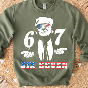 Six Seven Trump Meme Sweatshirt, Funny Political Trump 6 7 Shirt, Six Seven Viral Meme Tee 683599