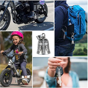 Christian Cross Motorcycle Bell, Guardian Angel Charm, Biker Accessory for Riding Safety, Guardian Riding Bell 684053