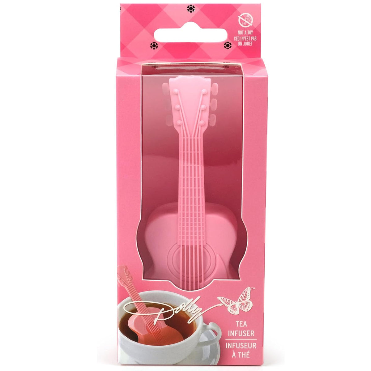 Dolly Parton Pink Guitar Tea Infuser, Silicone Loose Leaf Tea Steeper, Country Music Fan Gift 686182 WFD