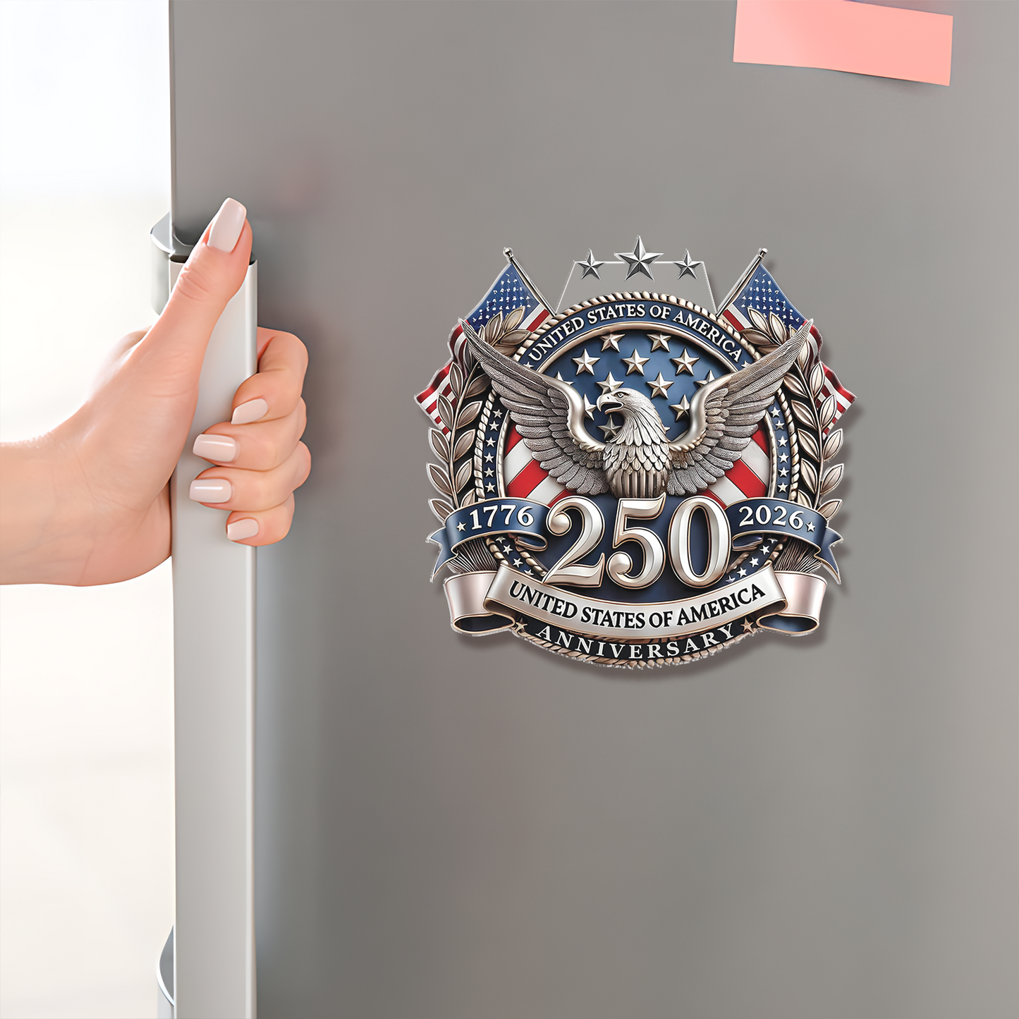 250 Years USA Fridge Magnet | Happy 250th Anniversary Magnet | Patriotic 1776–2026 Fridge Magnet 684242