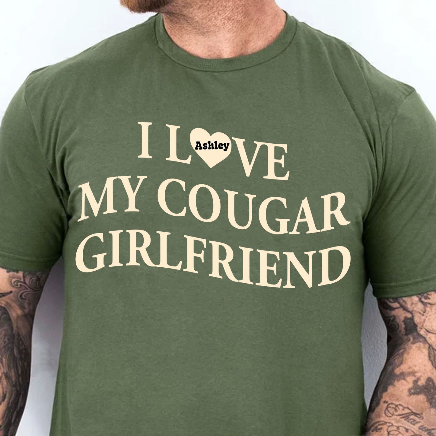 I Love My Cougar Girlfriend Shirt, Custom Name Girlfriend Hoodie, Valentine’s Day Gift 683796