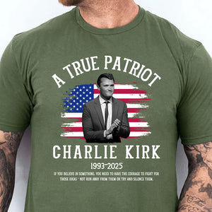 A True Patriot Charlie Kirk Memorial Shirt | Justice for Charlie Kirk Tee | Conservative Free Speech Apparel 682864