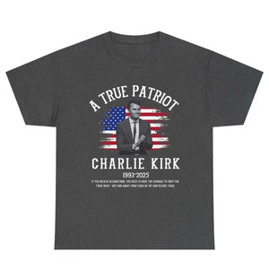 A True Patriot Charlie Kirk Memorial Shirt | Justice for Charlie Kirk Tee | Conservative Free Speech Apparel 682864