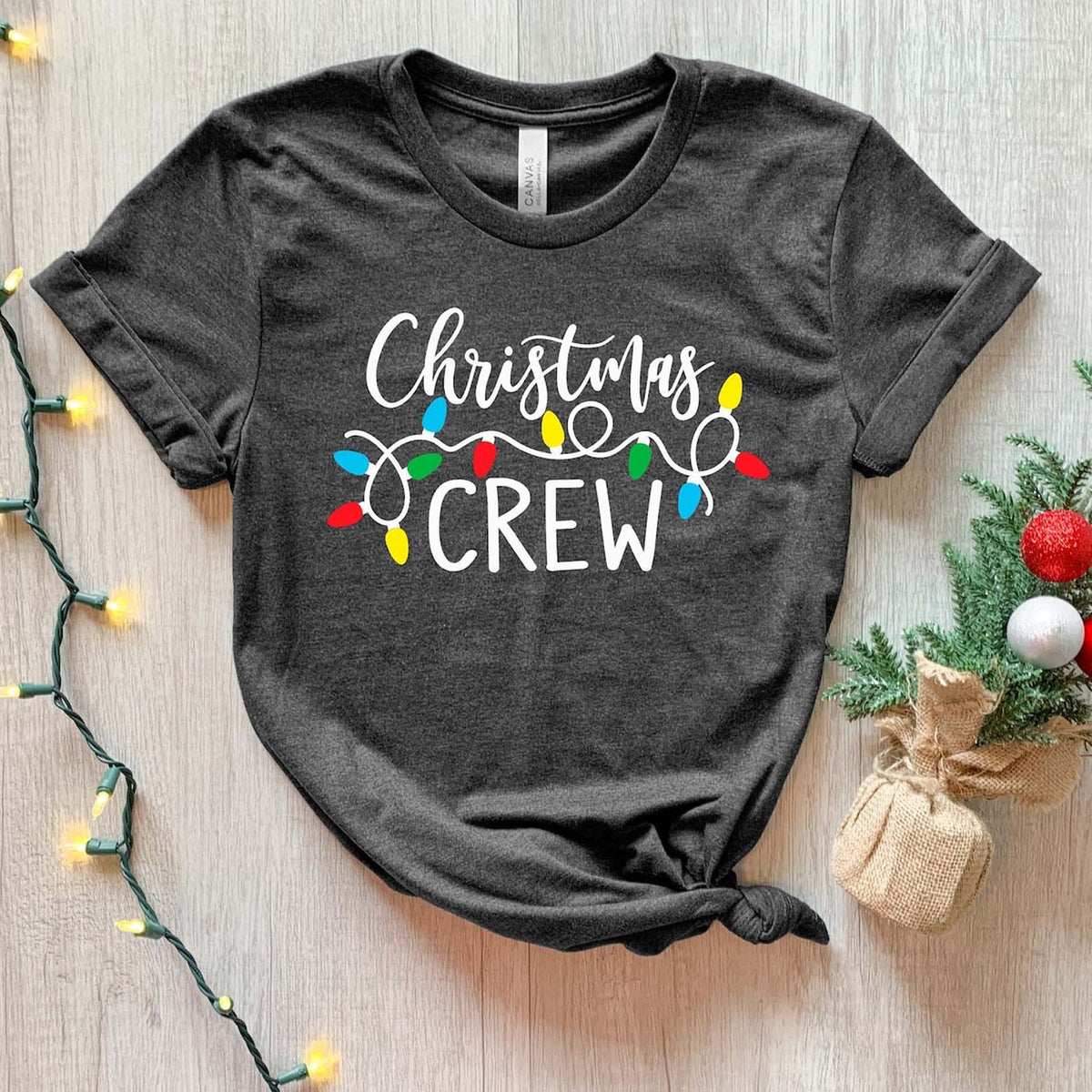 Christmas Crew Shirt, Matching Family Christmas T-Shirt, Xmas Lights Graphic Tee Gift for Women Men 686618 WFD