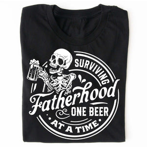 Funny Fatherhood Shirt | Surviving Fatherhood One Beer At A Time T-Shirt | Father’s Day Gift For Dad Or Husband 682257