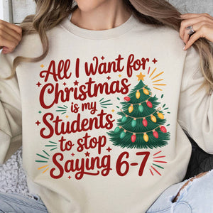 Funny Six Seven Bright Sweater Christmas | 6 7 Six Seven Funny Holiday Sweatshirt | Viral 6 7 Gen Z Meme Shirt 683659