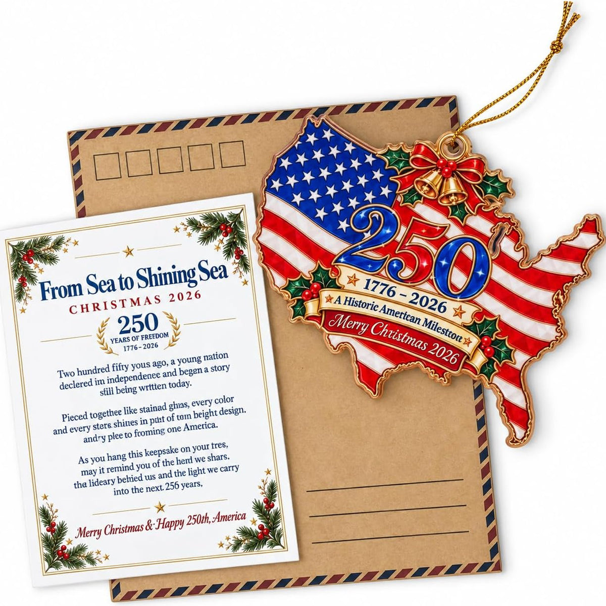 250 Years of Freedom Liberty Tree Christmas Acrylic Ornament 2026, 1776–2026 Semiquincentennial Patriotic Tree Hanging Keepsake, Historic USA Patriotic Gift 686727 WFD