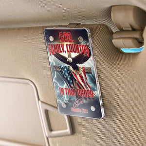 God Family Country In That Order Charlie Kirk Car Visor Clip, Freedom Christian Republican 683264