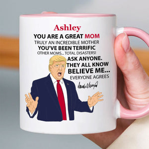 Personalized Title and Name You Are Great Mug, Personalize Custom Photo with Trump Mug, Father's Day Gifts, Father's Day White Mug Accent Mug 682057 - GOP