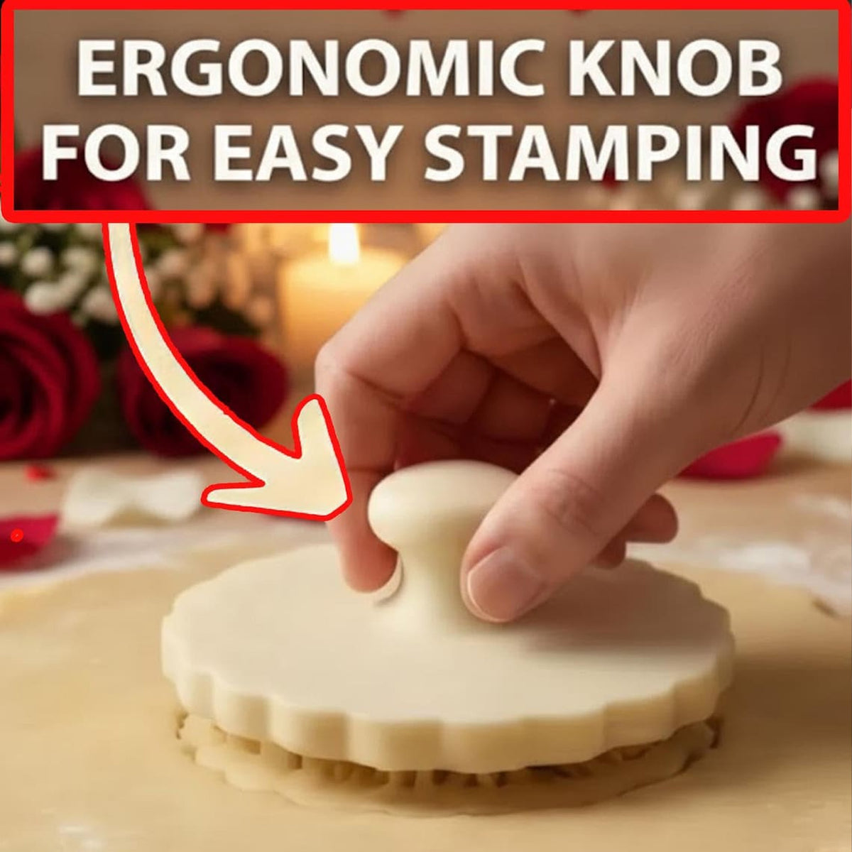 Personalized Christmas Cookie Stamp & Cutter, Custom Family Name Baking Tool, Christmas Gift for Bakers 686946 WFD