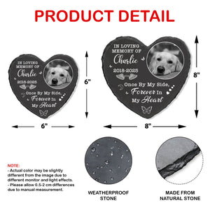 Once By My Side Forever In My Heart Stone, Personalized Photo Memorial Stone, Gifts For Loss of Loved One 682015