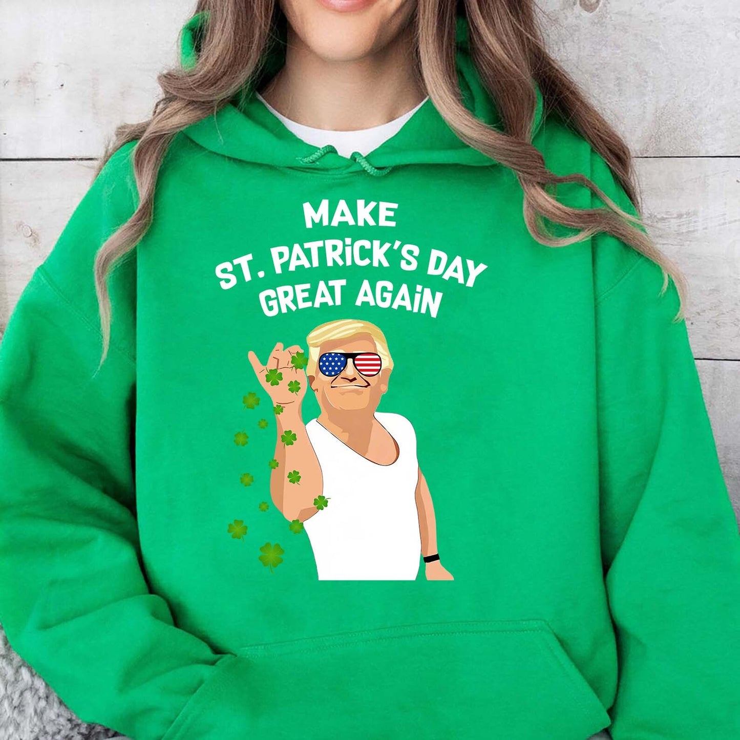 Make St Patricks Day Great Again Trump T-Shirt, Funny Trump St Patrick's Day Shirt, Trump Beer Drinking T-shirt, Irish Shirt 681894- GOP