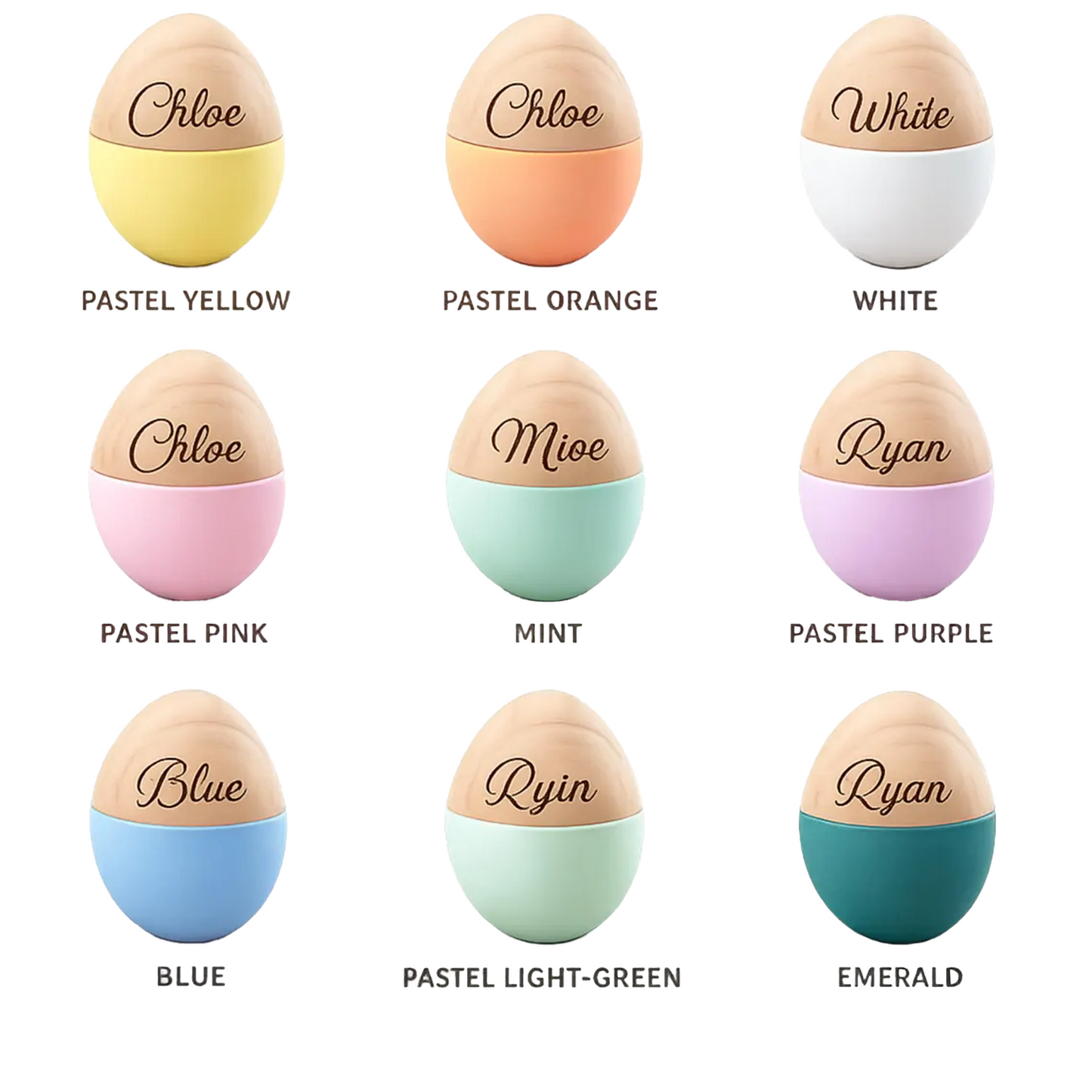 Personalized Wooden Easter Egg | Custom Name Fillable Wood Egg | Kids Easter Gift 684467