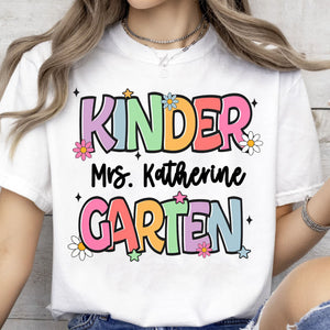 Personalized Kindergarten Teacher T-Shirt | Back to School Tee | Custom Shirt for Teachers 682576