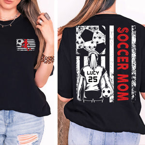 Custom Soccer Mom Shirt | Personalized Custom Name and Number T-shirt | Gift for Mom | Gift for Wife | Front & Back Shirt 682435