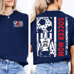 Custom Soccer Mom Shirt | Personalized Custom Name and Number T-shirt | Gift for Mom | Gift for Wife | Front & Back Shirt 682435