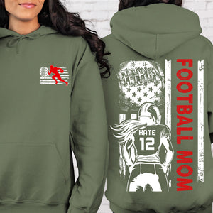 Custom Football Mom Shirt | Personalized Custom Name and Number T-shirt | Gift for Mom | Gift for Wife | Front & Back Shirt 682440