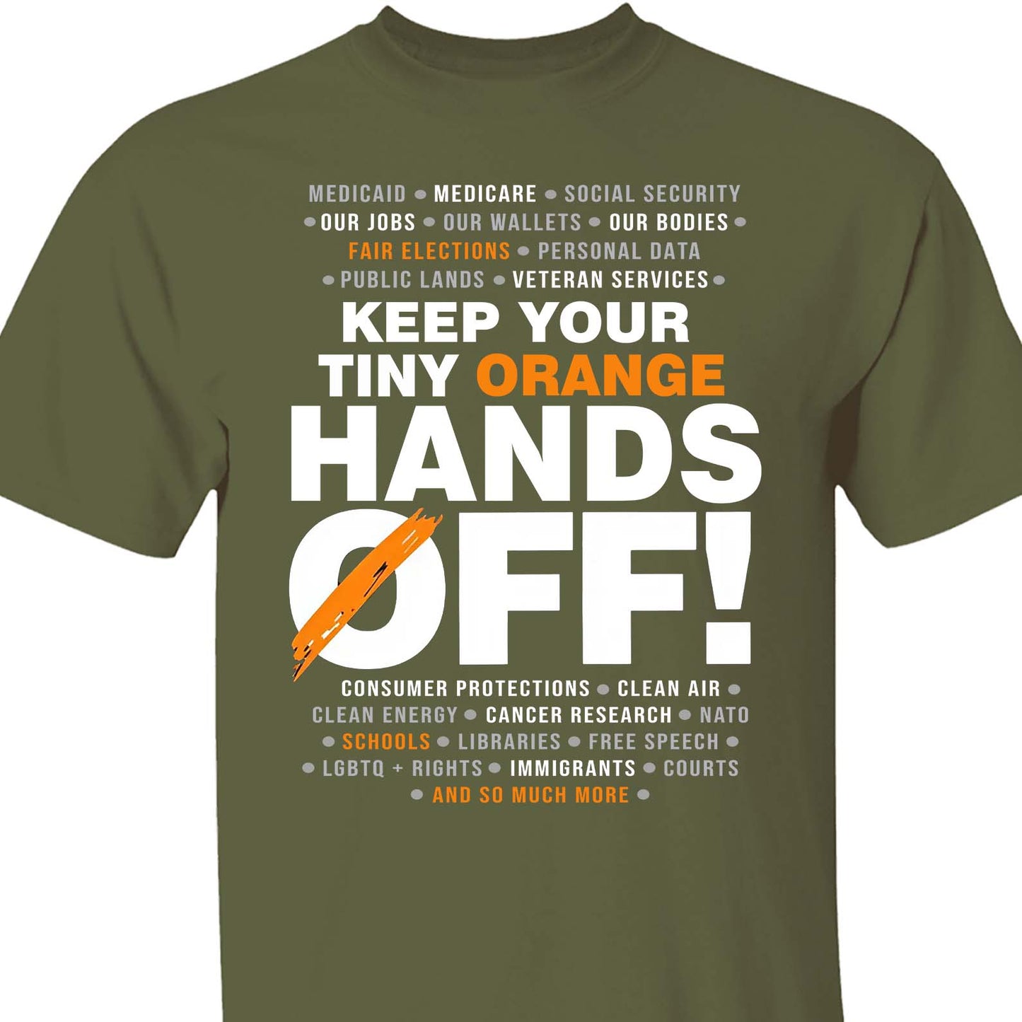 Hands Off Shirt – 8647 Anti Trump Political Activist Tee, Get Your Tiny Orange Hands Off Message Dark Shirt 682178