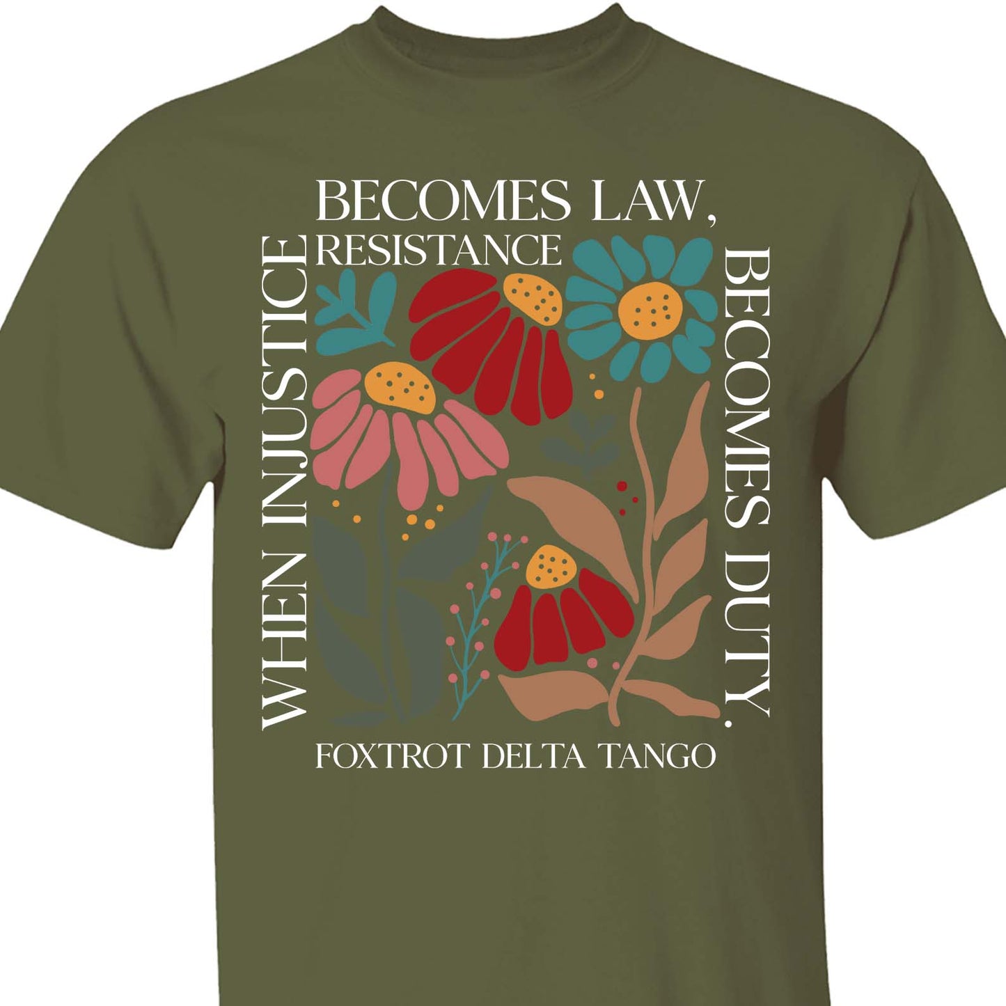 When Injustice Becomes Law Shirt – Subtle 8647 Anti Trump FDT Foxtrot Delta Tee, Funny Anti MAGA, Political Protest Dark Shirt 682205