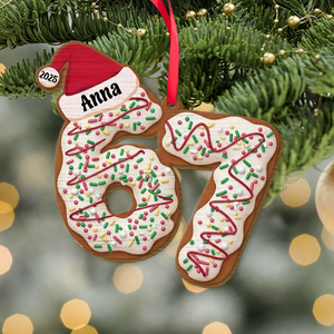 Six Seven Meme Wooden Ornament | 67 Six Seven Christmas Decoration | Funny Gen Z Wooden Christmas Gift 683553