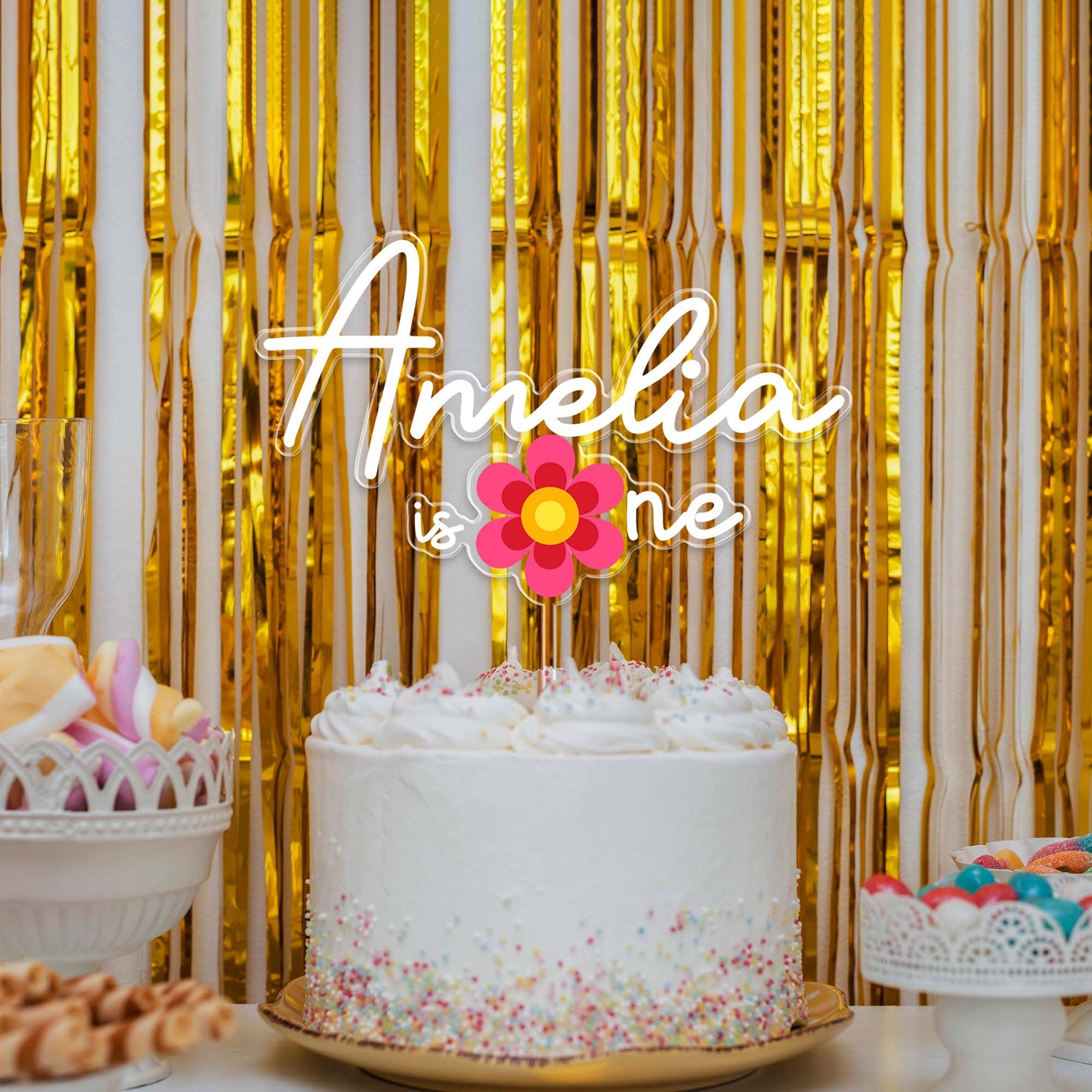 Custom Shape Acrylic Cake Topper | Personalized Gift For Family, Gift for Birthday, Gift for Anniversary 683828