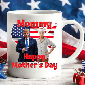 My Mom With Donald Trump Custom Photo Mug | Mother's Day Mug | Mother's Day Gift Ideas 682023 - GOP