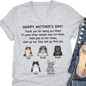 Thank You Being Dad Mom Cat Personalized Custom Photo Cat Dog Shirt