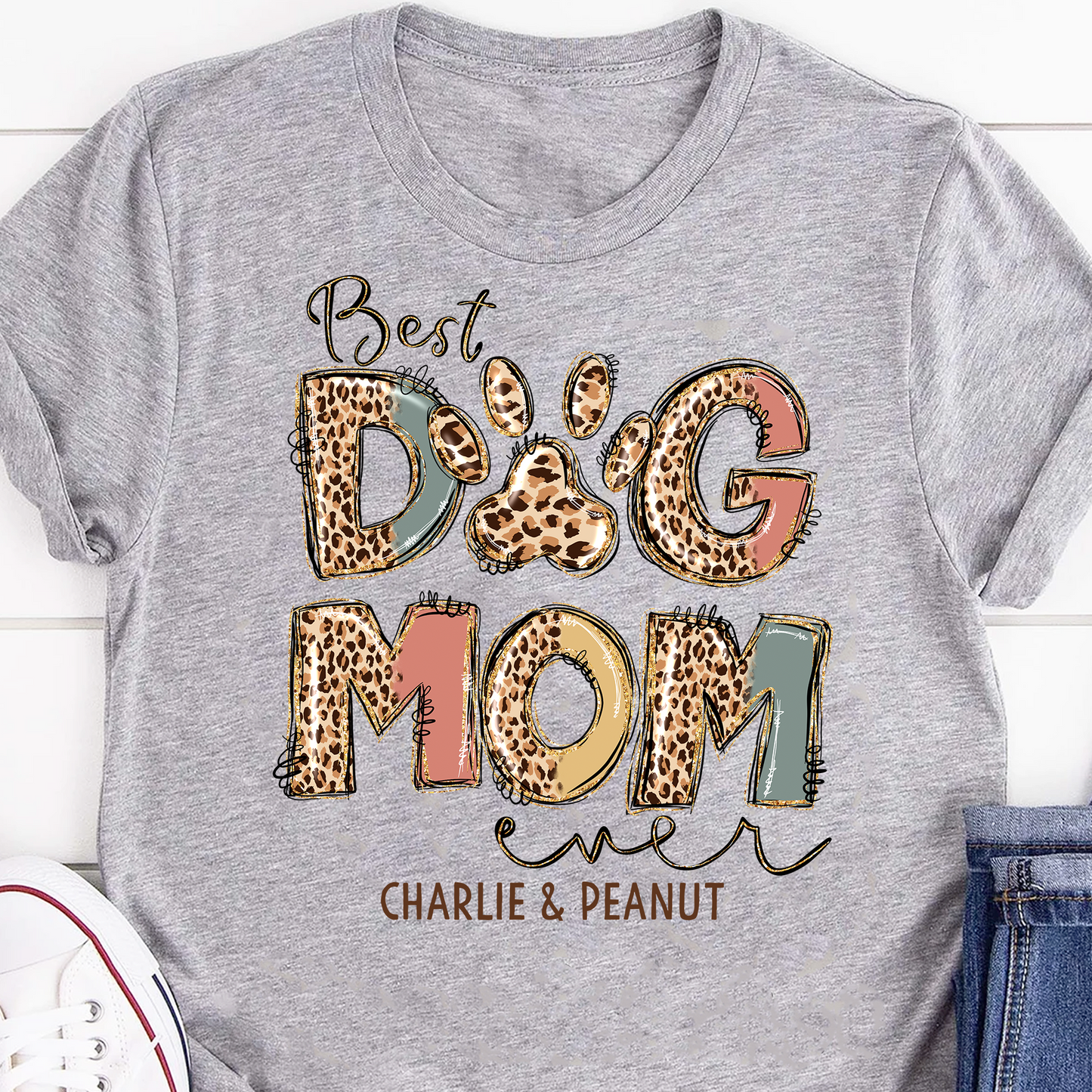 Best Dog Mom Ever Pesonzalied Custom Mom Shirt T651
