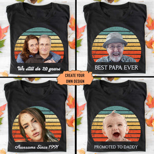 GeckoCustom Custom Vintage Retro Photo Shirt, Custom Face Shirt, Photo Print Shirt