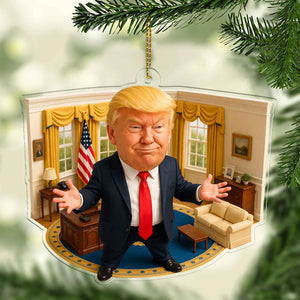 Trump Oval Acrylic Ornament
