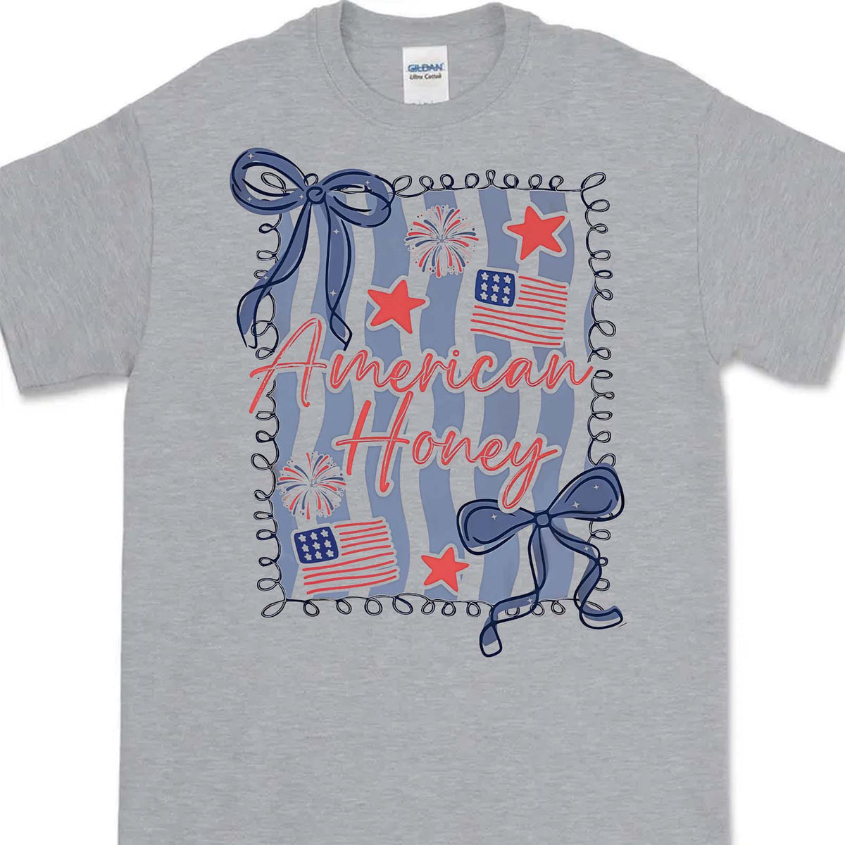 American Honey Coquette Shirt | Preppy 4th Of July T-Shirt | Vintage USA Shirt | Land Of The Free Tee | Independence Day Shirt 682472