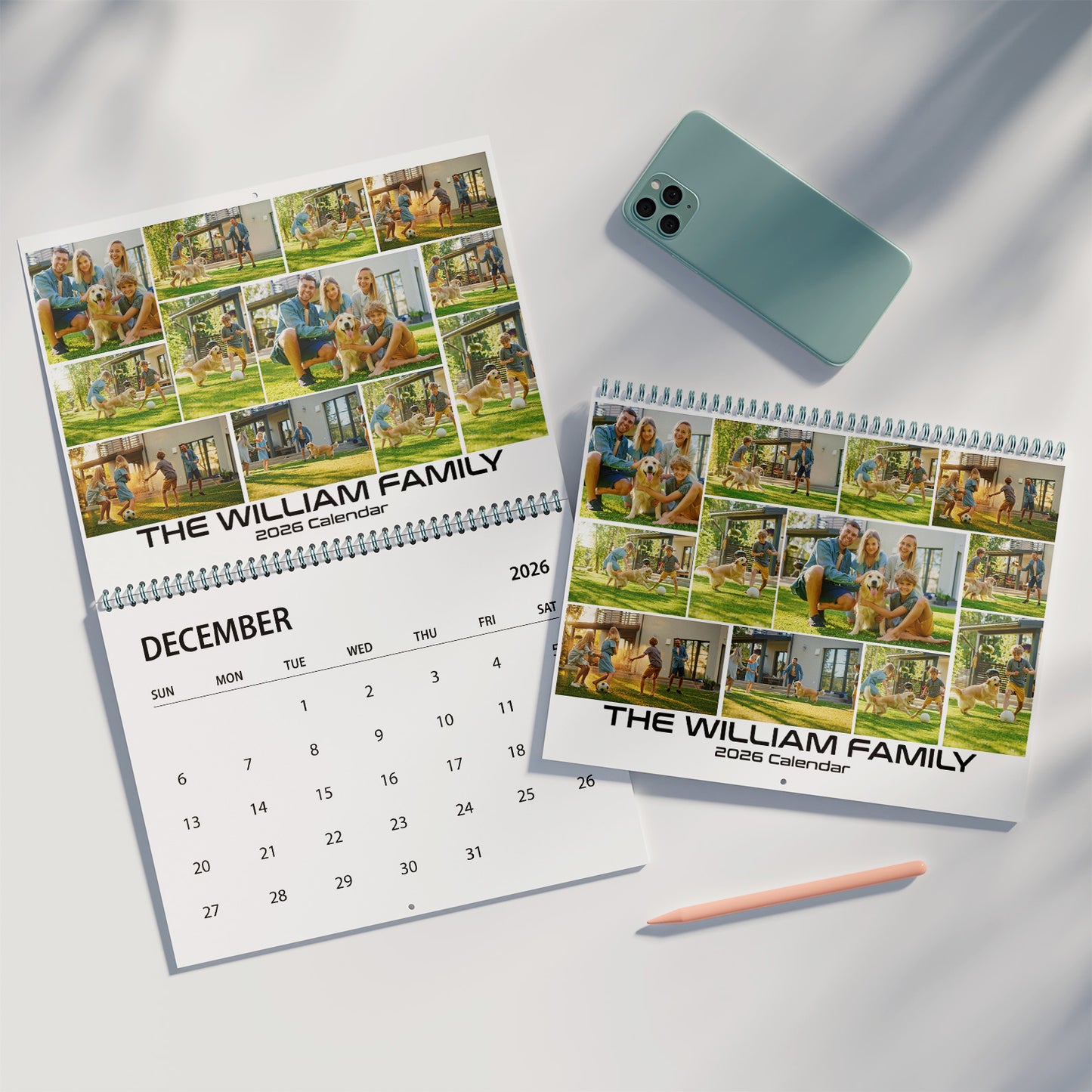 Family Photo Collage Wall Calendar 2026 | Personalized Photo Wall Calendar 2026 | Custom Photo Calendar | Gift For Family, Parent 683129